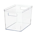 Large Deep Clear Plastic Pantry Storage Bin Organizer, Kitchen Cabinet, Fridge, Shelf and Countertop Storage Container for Pantry Organization, 12" x 7.5" x 8"