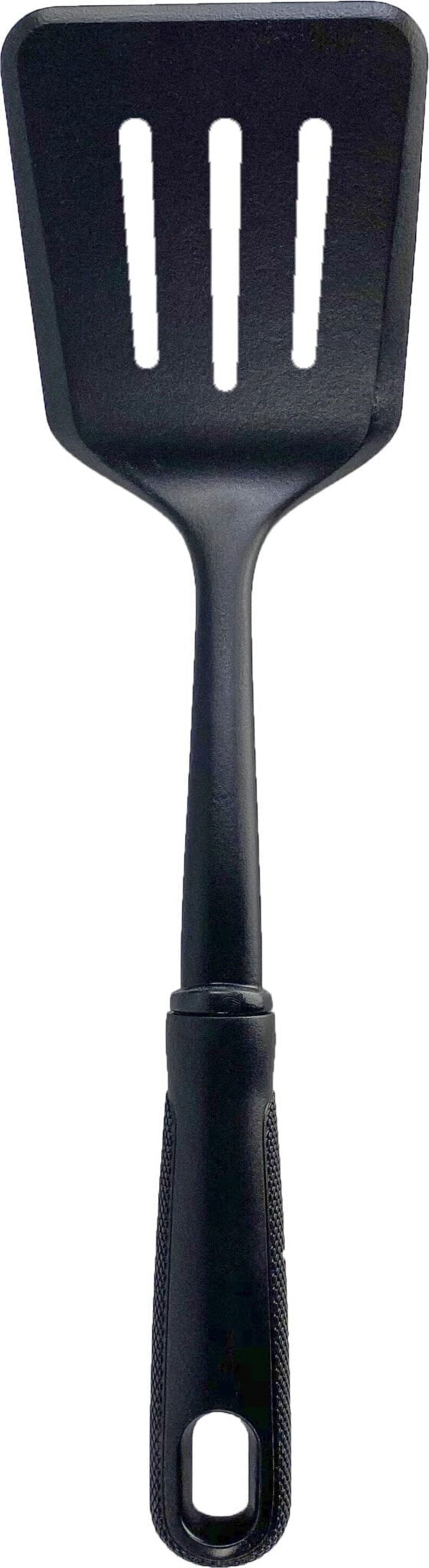 Nylon Slotted Kitchen Turner with Soft Grip Handle, Black