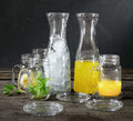 Mason Craft &amp; More 10 Piece Glass Drinkware Set, Carafes, Drinking Jars, and Coasters