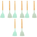 8-Piece Silicone Cooking Utensil Set with Wood Handles, Scratch Resistant, Kitchen Tools for Home