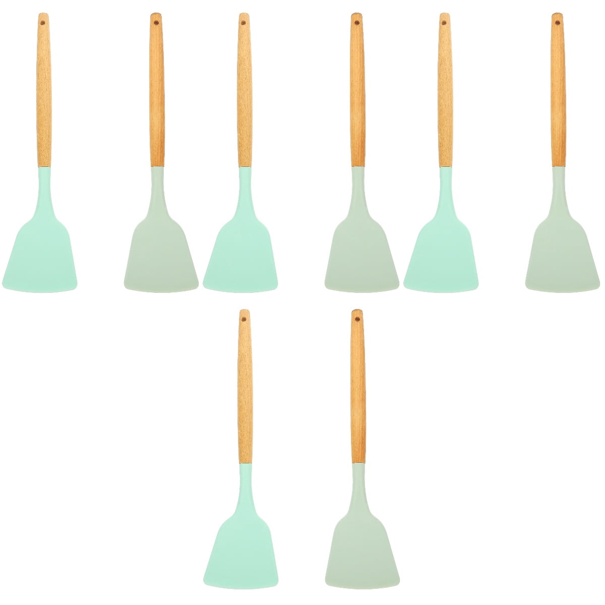8-Piece Silicone Cooking Utensil Set with Wood Handles, Scratch Resistant, Kitchen Tools for Home