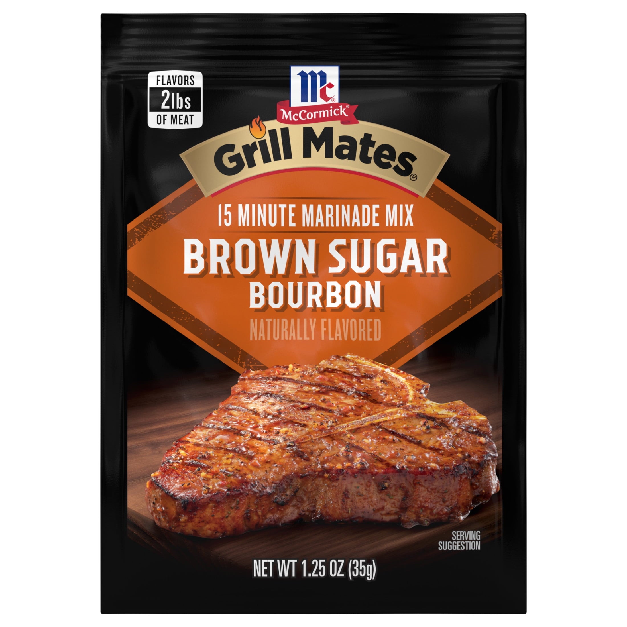 Seaoning Mix, Brown Sugar Bourbon Marinade, 1.25 oz Packet