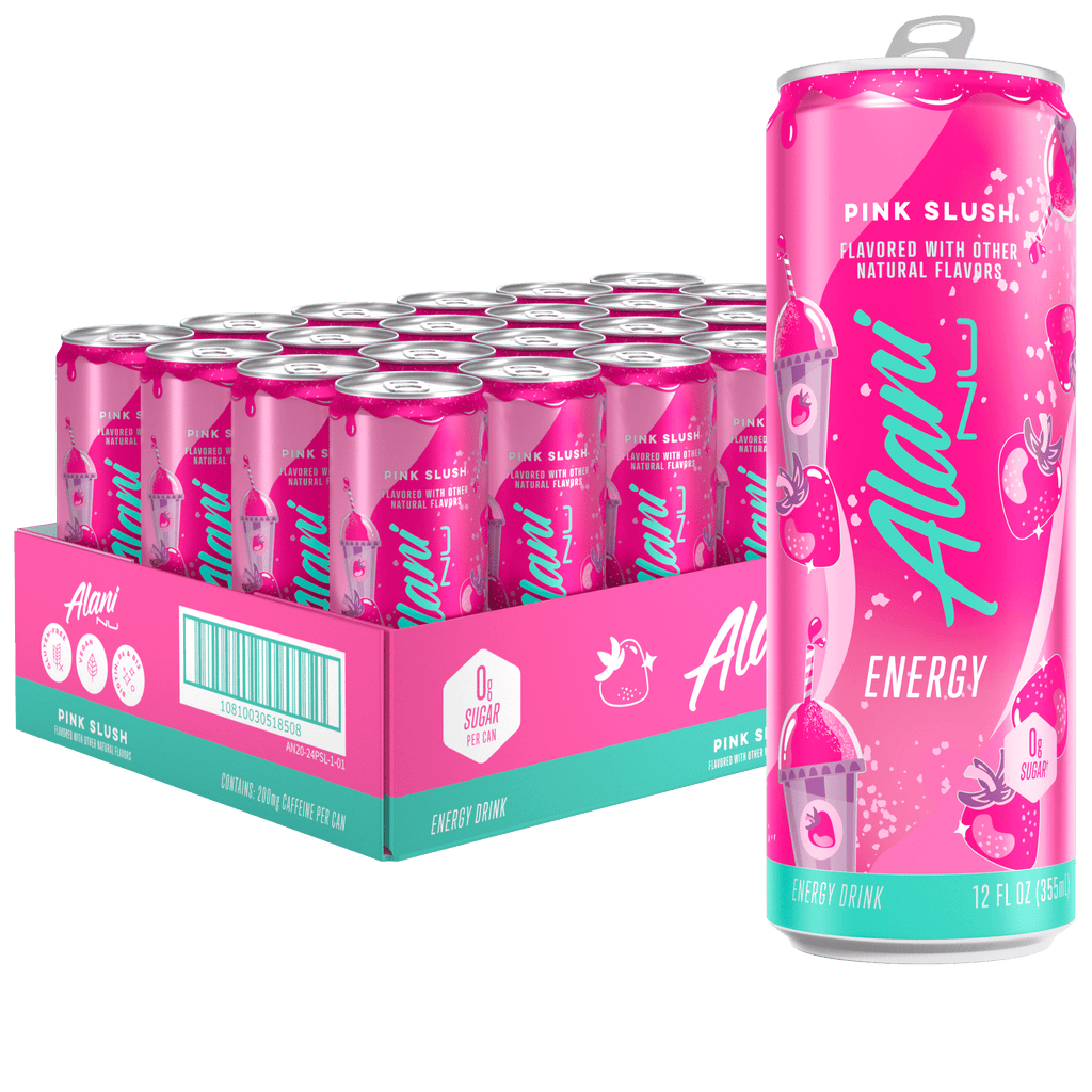 Sugar Free Energy Drink, Pink Slush, 12 fl oz, 24 Pack, Cans, 200mg Caffeine