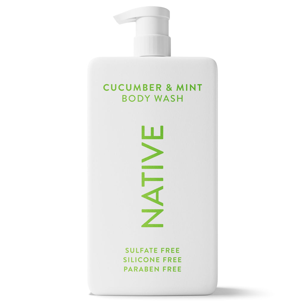 Body Wash, Cucumber &amp; Mint, Sulfate Free, Naturally Derived Ingredients, 24hr Freshness, for Women &amp; Men, 36 fl oz