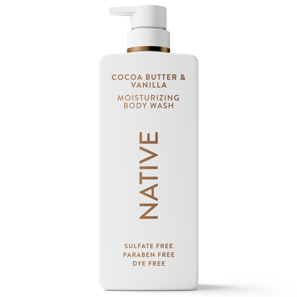Moisturizing Body Wash, Cocoa Butter &amp; Vanilla, Sulfate Free, 24hr Moisturization with Shea Butter, for Women &amp; Men for Dry Skin, 22 fl oz