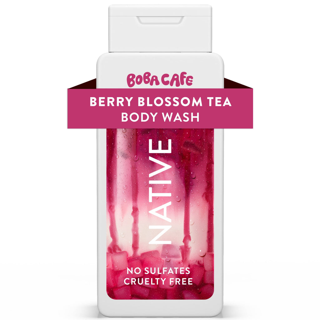 Body Wash, Limited Edition Berry Blossom Tea, Sulfate Free Body Wash for Women &amp; Men, Boba Café, 18 fl oz