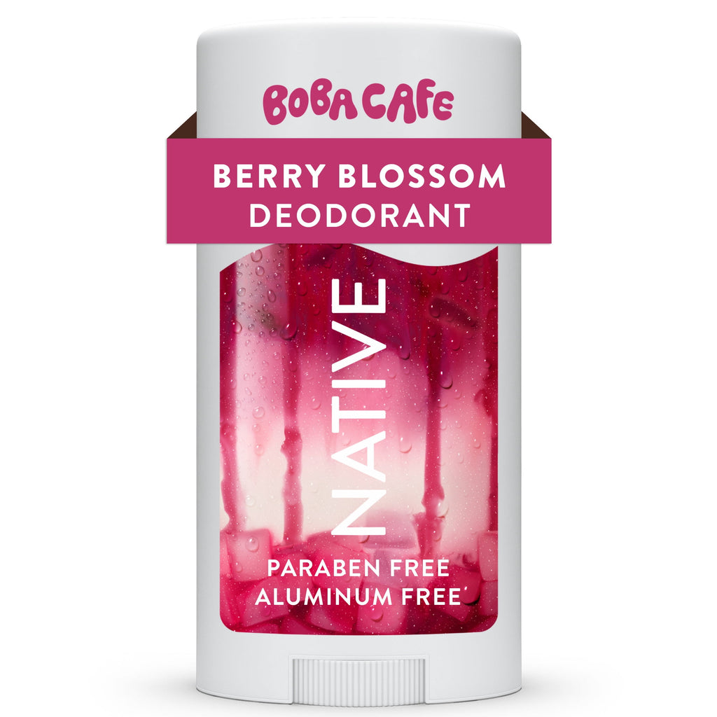 Aluminum Free Deodorant, Limited Edition Berry Blossom Tea, 72 Hour Odor Protection, for Women and Men, Boba Café, 2.65oz