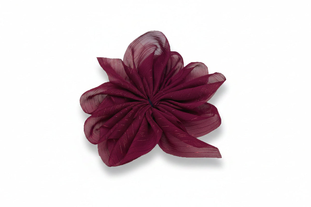Glitter Mesh Flower Hair Clip