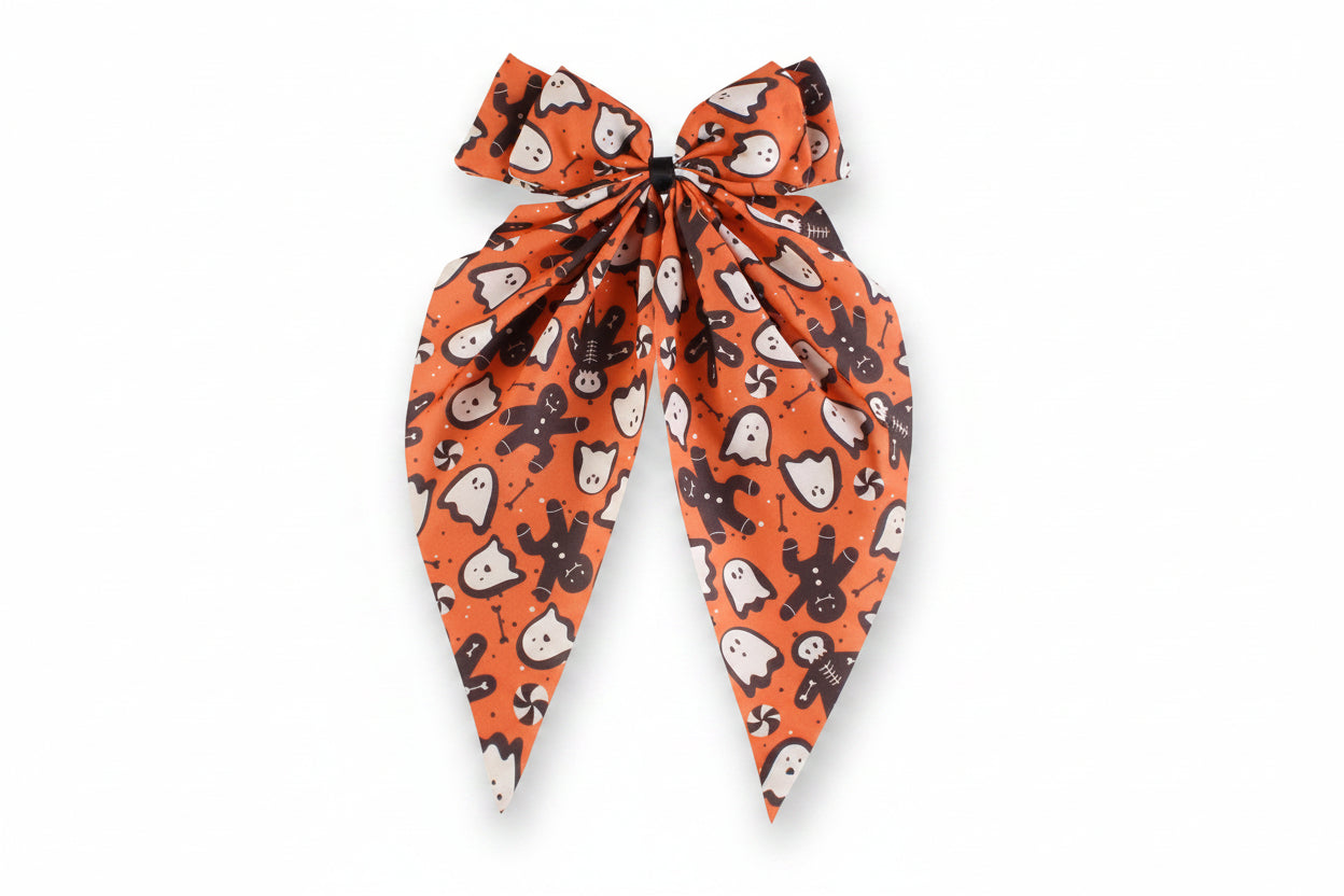 Halloween Print Fabric Hair Bow
