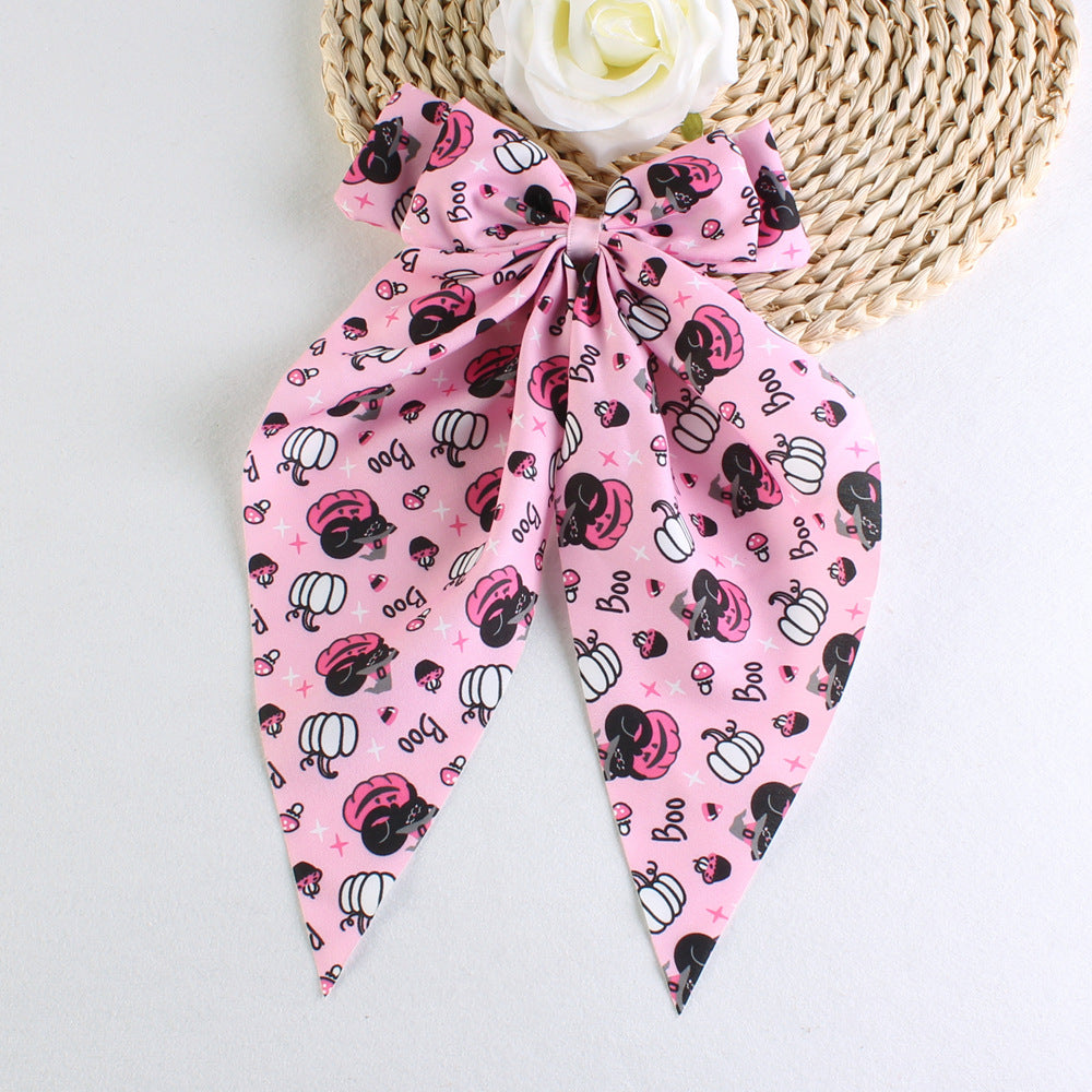 Halloween Print Fabric Hair Bow