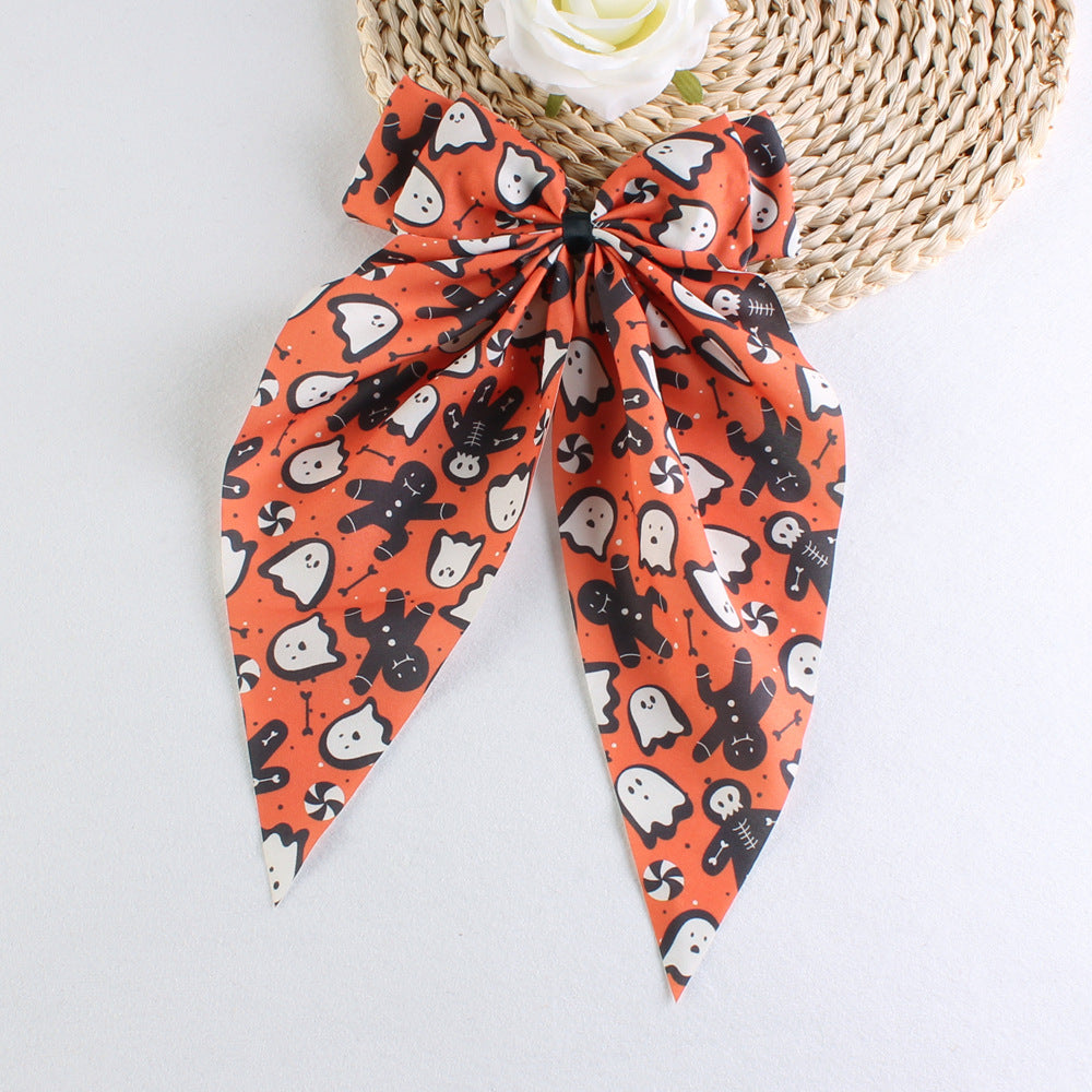 Halloween Print Fabric Hair Bow