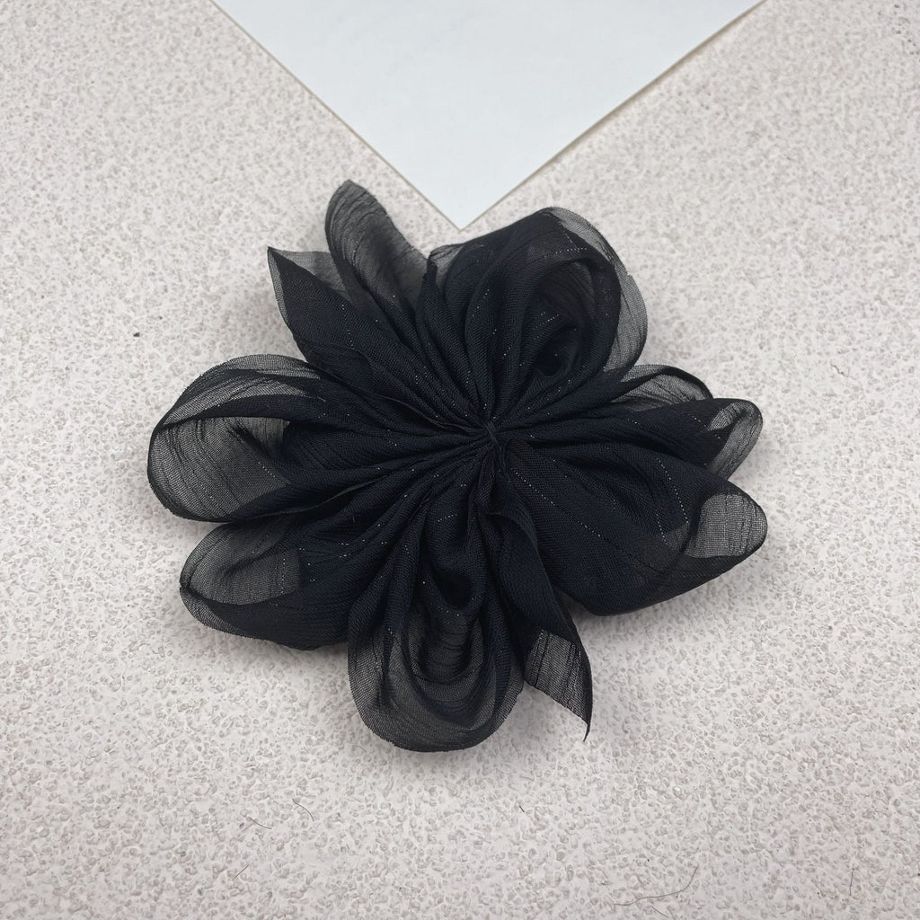 Glitter Mesh Flower Hair Clip