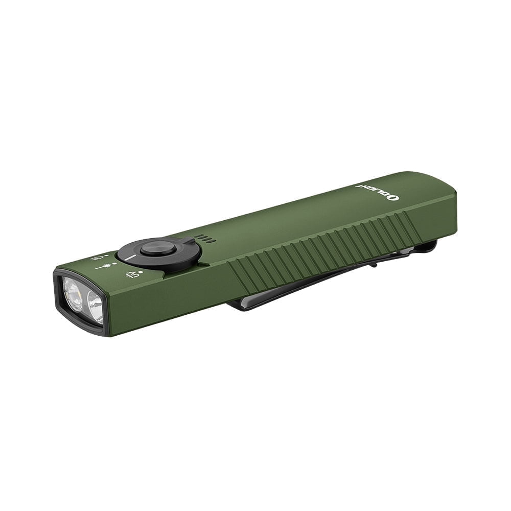 Arkfeld Pro Flat Rechargeable EDC Flashlight with 1300 Lumens LED Light UV and Laser(Red CW 5700K-6700K)