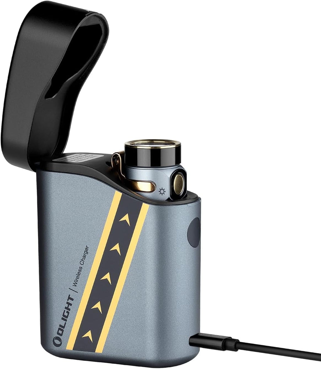 Baton4 Premium Edition EDC Flashlights 1300 Lumens with Type-C Charging Box, Powered by Battery, Small Bright Light IPX8 Waterproof for Emergencies, Outdoors (Orange)