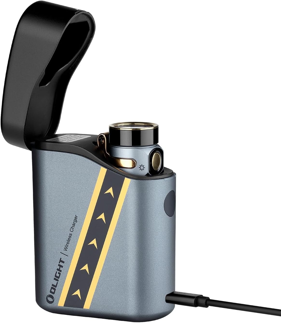Baton4 Premium Edition EDC Flashlights 1300 Lumens with Type-C Charging Box, Powered by Battery, Small Bright Light IPX8 Waterproof for Emergencies, Outdoors (Orange)