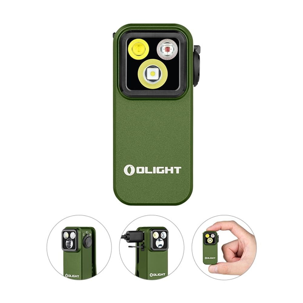 Oclip Pro EDC Flashlight Clip-on Light, Rechargeable 500 Lumens with Three Lighting Solutions Type-C Charging, Magnetic Flash Lights for Signaling, Cycling, Outdoor or Indoor Use(Black)