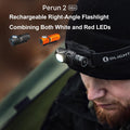 Perun 2 Mini 1100 Lumens LED Rechargeable Headlamp, Black