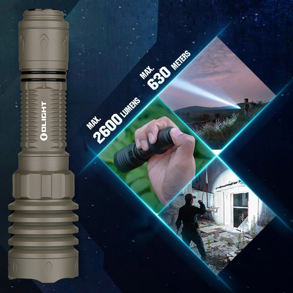 Warrior X 4 Flat Dark Earth USB-C/MCC Rechargeable Flashlight, 2600 Lumens