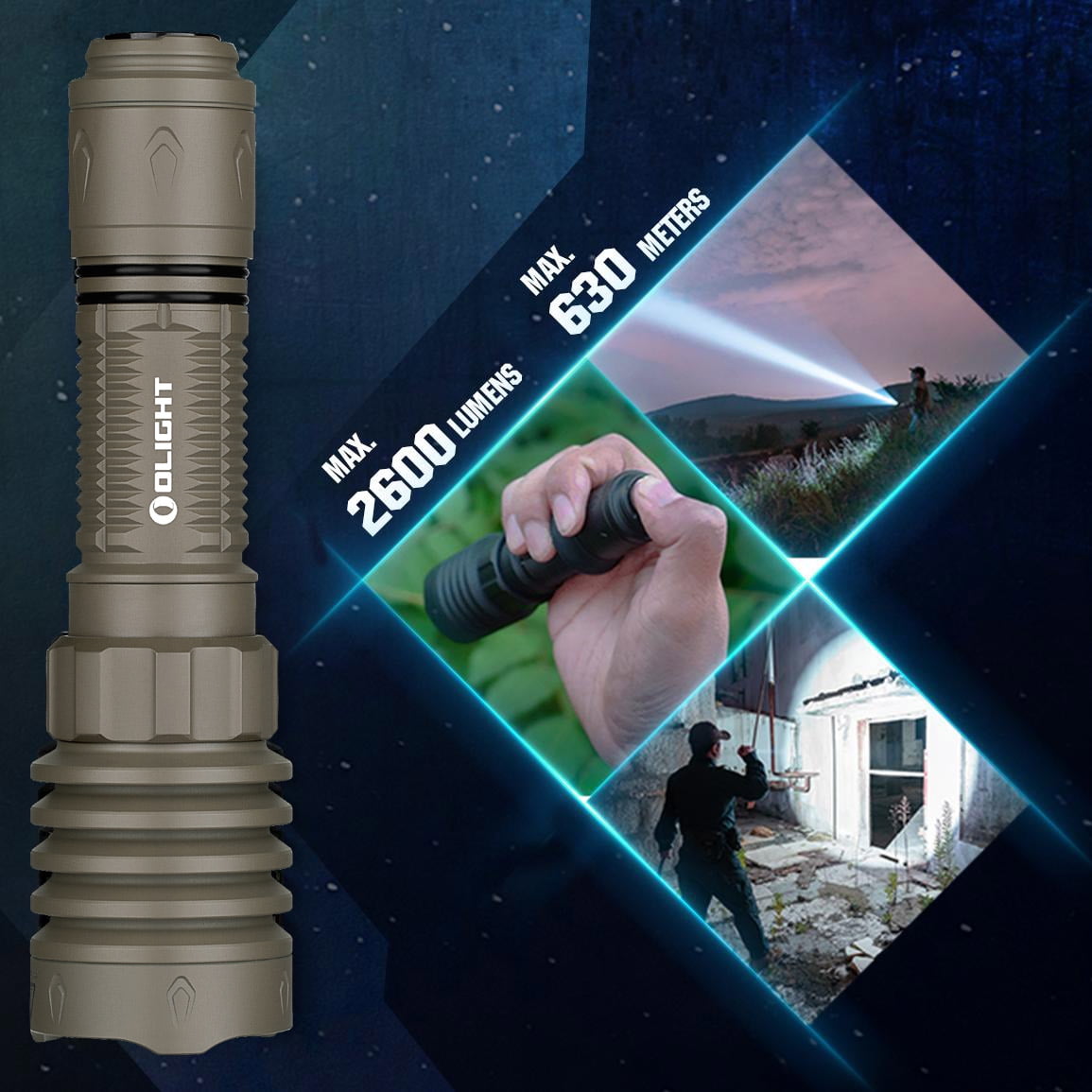 Warrior X 4 Flat Dark Earth USB-C/MCC Rechargeable Flashlight, 2600 Lumens