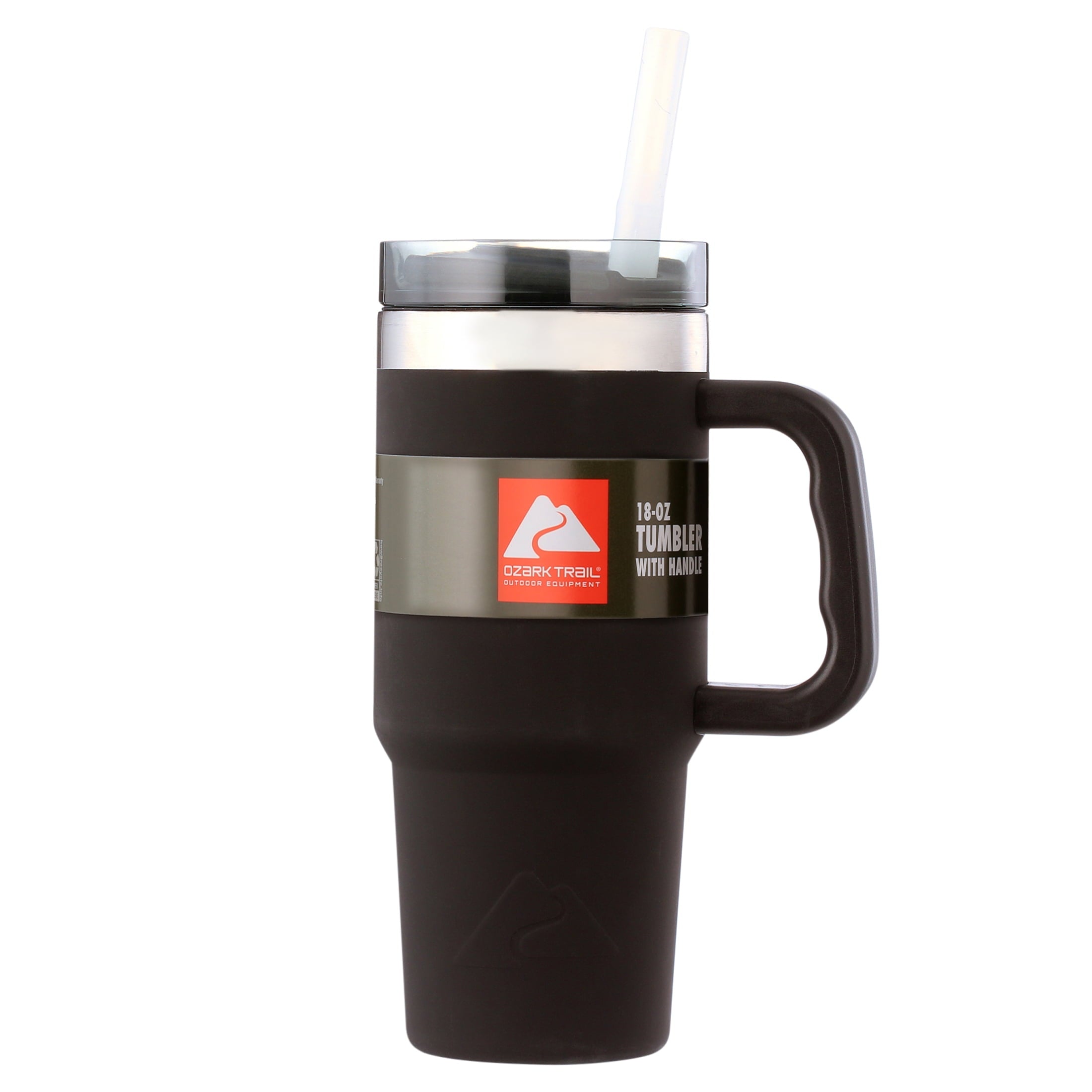 Ozark Trail 18 oz Stainless Steel Insulated Tumbler with Handle, Black