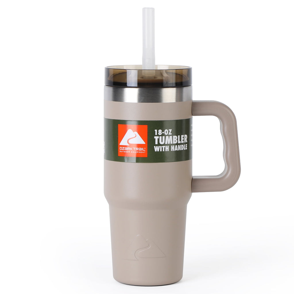 Ozark Trail 18 oz Stainless Steel Insulated Tumbler with Handle, Black