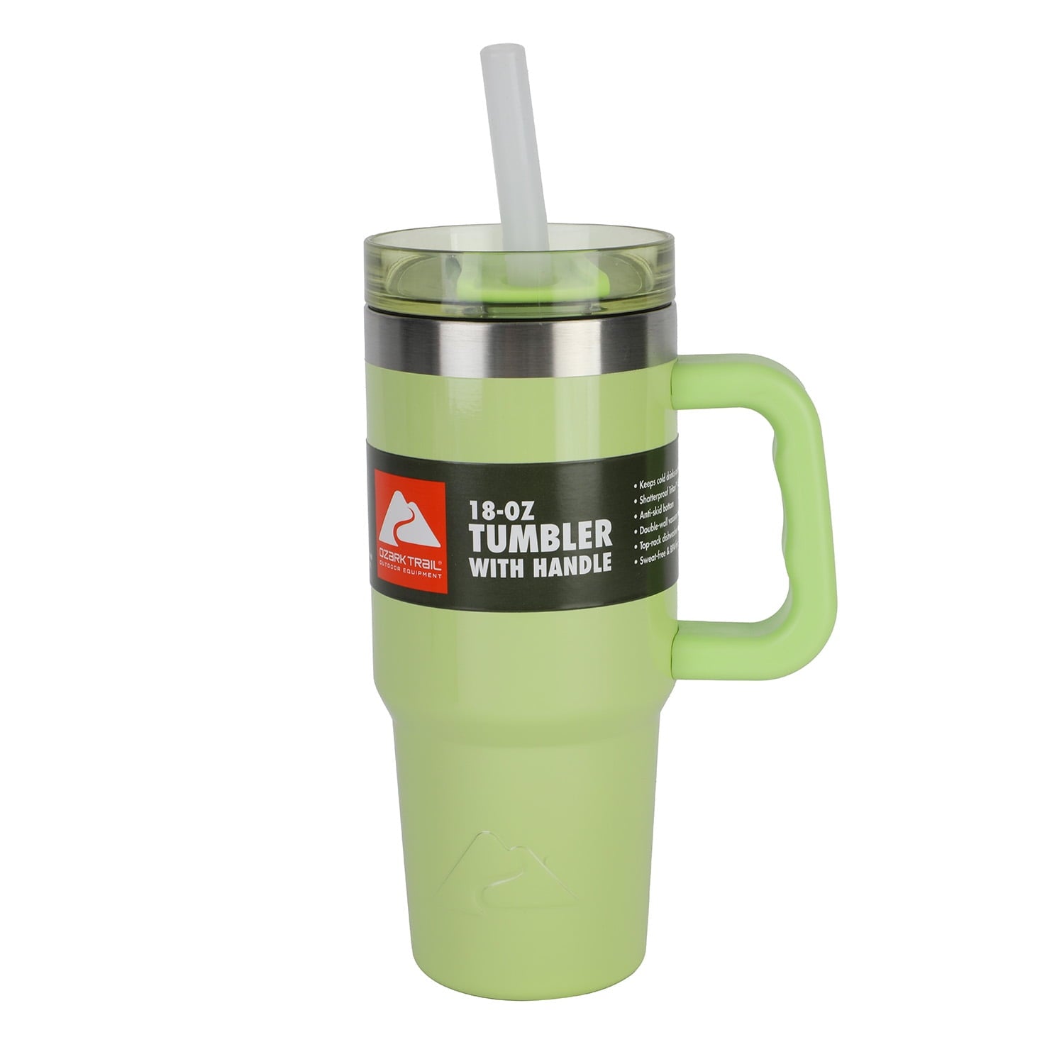 Ozark Trail 18 oz Stainless Steel Insulated Tumbler with Handle, Black