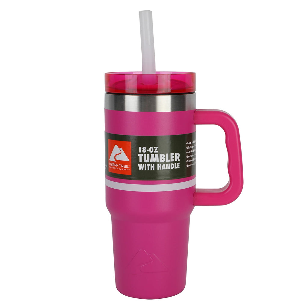 Ozark Trail 18 oz Stainless Steel Insulated Tumbler with Handle, Black