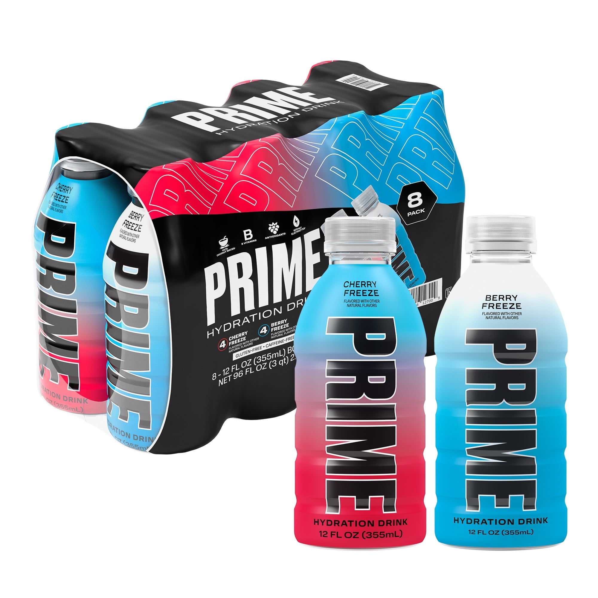 Sports Drink, Duo Pack, Cherry Freeze, Berry Freeze, 12 fl oz, 8 Pack, Bottles