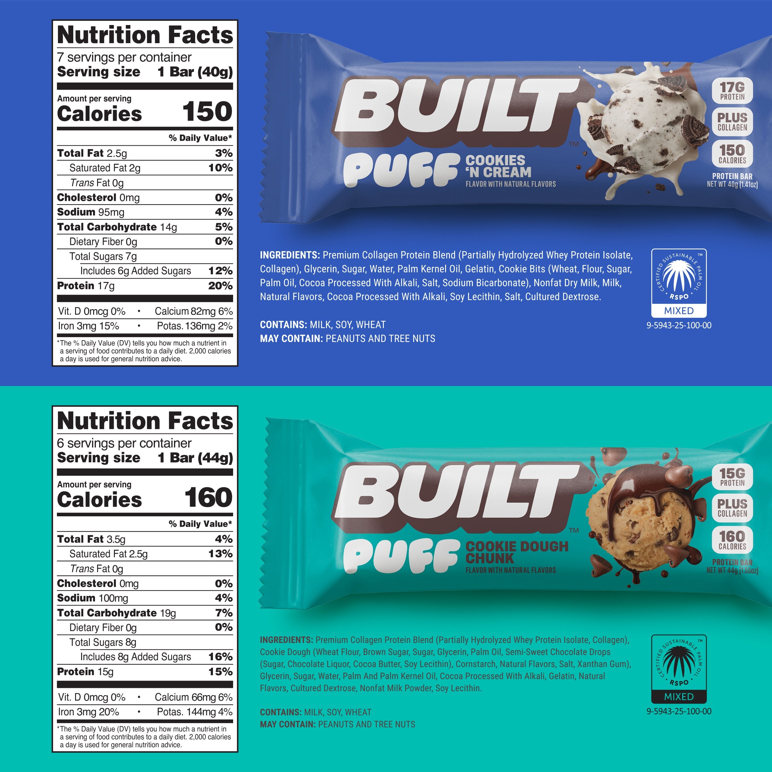 Variety Pack: Cookies 'N Cream + Cookie Dough Chunk