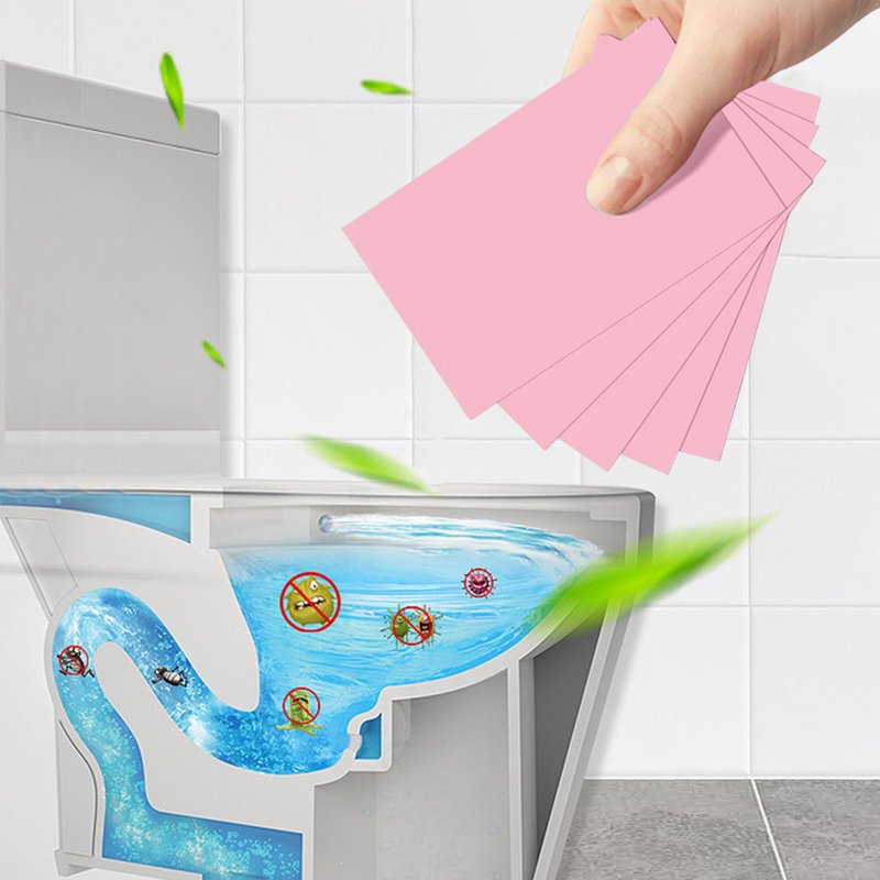 RXIRUCGD Cleaning Sheets, 60PC Deodorizing Toilet Cleaning Tablet Toilet Cleansing Spirit Aromatherapy Strong Odor And Scale Removal Toilet Special Cleaning Tablet,Pink