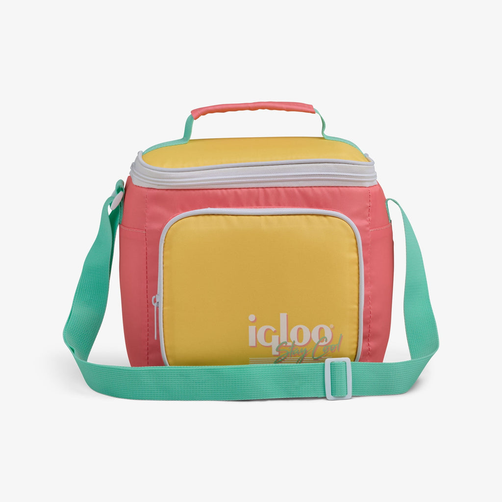 Igloo 9 can Retro Square Lunch Cooler Bag, Lilac Breeze and Light Blue