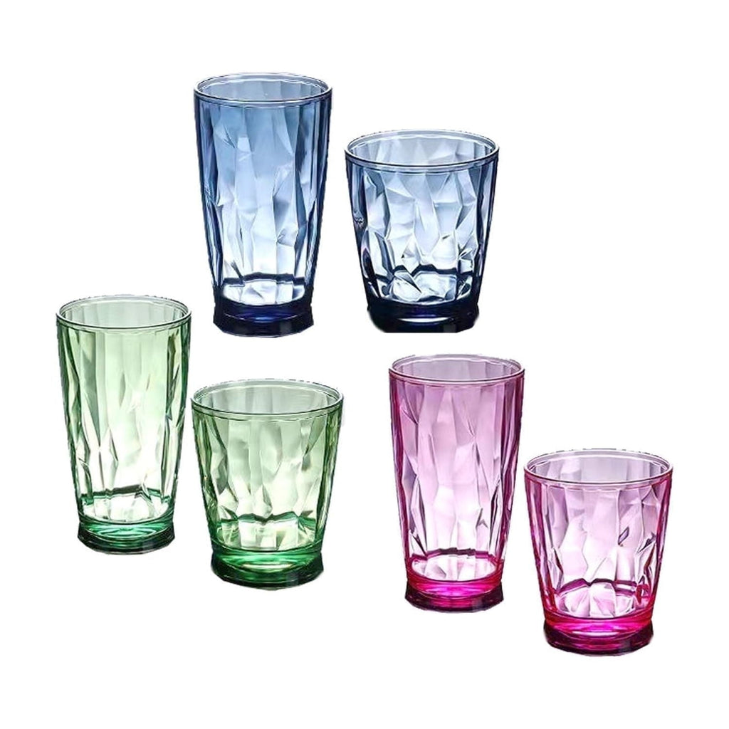 Unbreakable Tritan Drinking Glasses Shatterproof Acrylic Glasses Drinkware BPA Free Hard Plastic Cups Kitchen Water Glasses Drinking Set of 6 (Grey, Transparent, Amber)