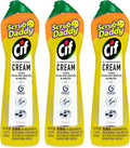Cif All Purpose Cleaning Cream Multi-Surface Household Cleaner, Lemon Scent, 21 oz, 3 Count