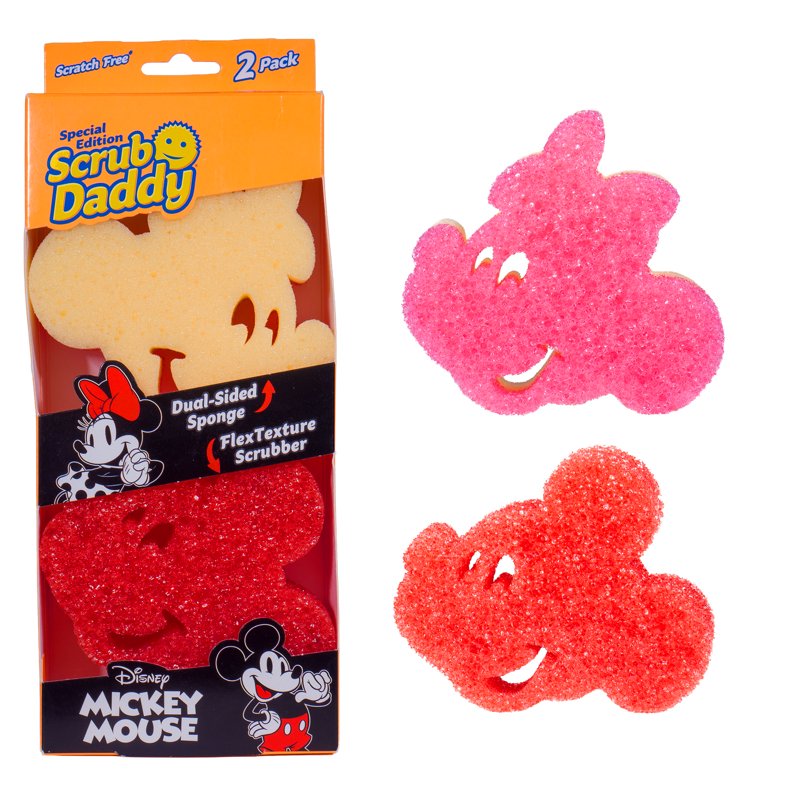 Scrub Daddy Disney Mickey & Minnie Mouse Non-Scratch Cleaning Sponges, 2-Pack