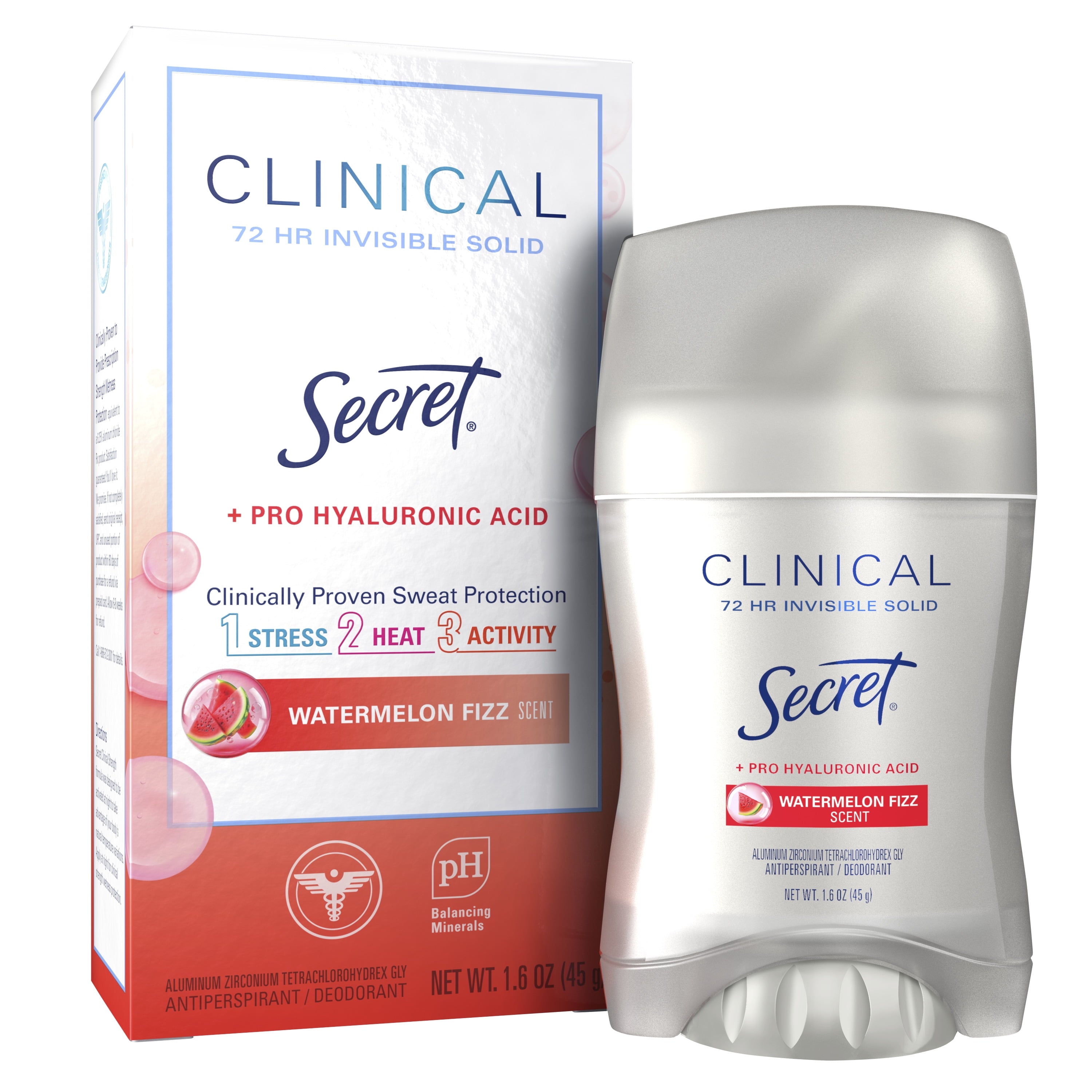 Clinical 72 HR l Invisible Solid Antiperspirant Mandarin Fizz with Pro-Hyaluronic Power 1.6 oz