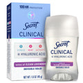 Clinical Antiperspirant Deodorant for Women, 100HR Sweat &amp; Odor Protection, Hyaluronic Acid, Invisible Solid, Clean Lavender, 1.6 oz