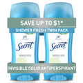 Invisible Solid Antiperspirant Deodorant for Women, Shower Fresh, 2.6 oz Each, 2 Pack