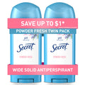 Solid Antiperspirant Deodorant, Powder Fresh, 2.7 oz, Twin Pack