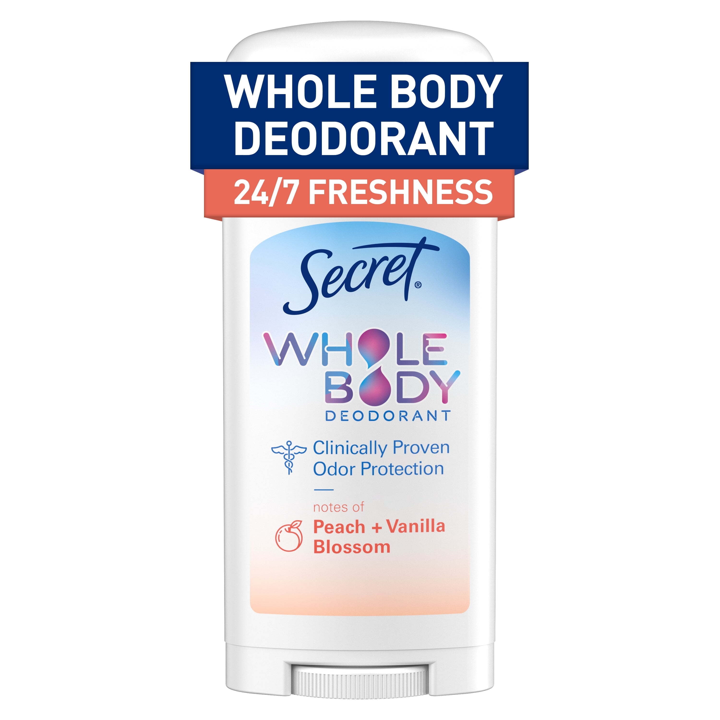 Whole Body Deodorant Stick Aluminum Free, Peach &amp; Vanilla 2.6oz