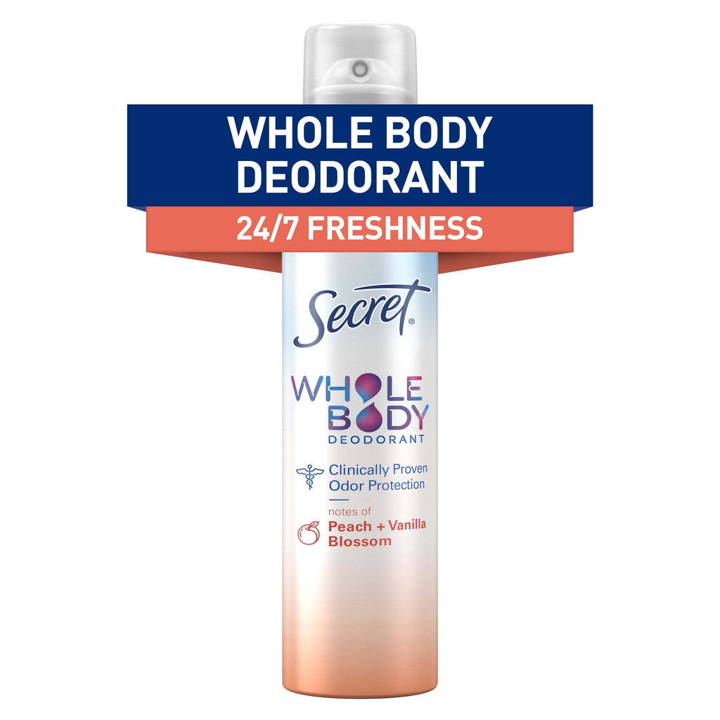 Women's Whole Body Deodorant Aluminum Free Spray, Peach &amp; Vanilla 3.5oz