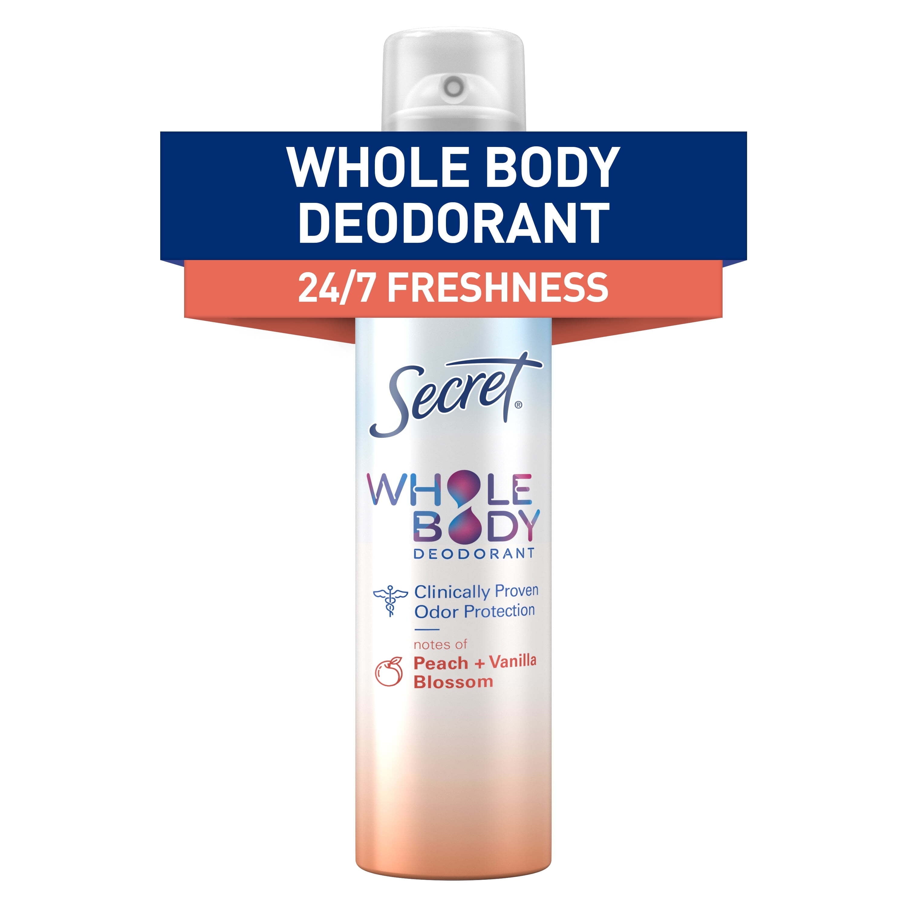 Women's Whole Body Deodorant Aluminum Free Spray, Peach &amp; Vanilla 3.5oz