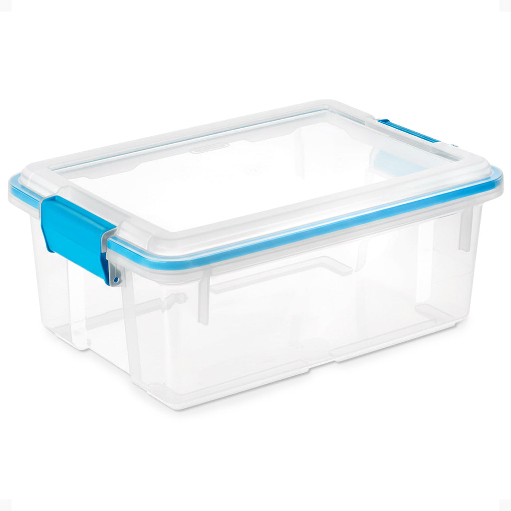 7.5 Quart Clear Plastic Storage Box with Latching Lids, (6 Pack)