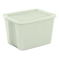 18 Gallon Tote, Plastic Storage Bin with Snap-on Lid, Light Green