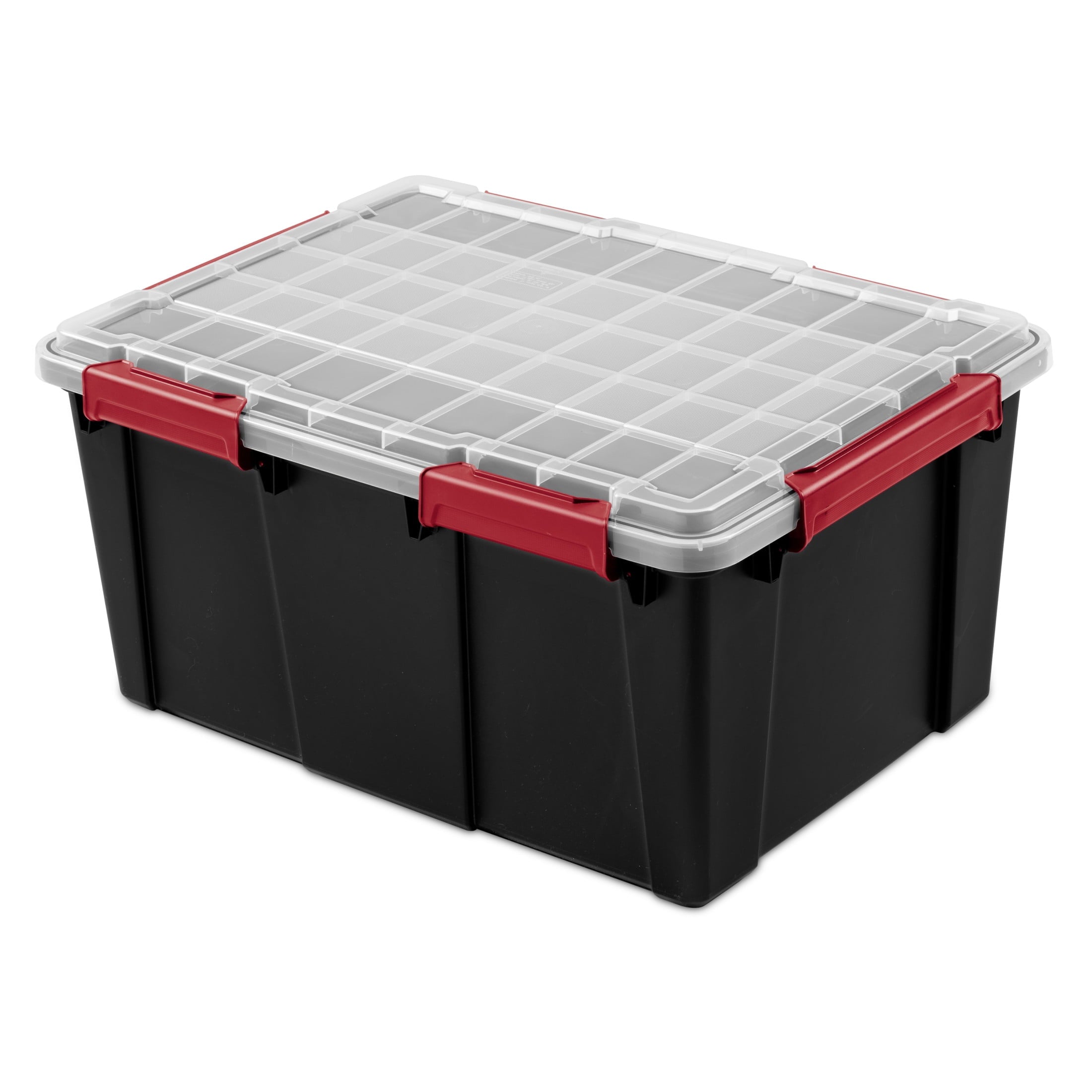 20 Gallon Large Gasket Tote, IP68 Plastic Storage Bin with Lid, Gasket Seal and Latches, Black