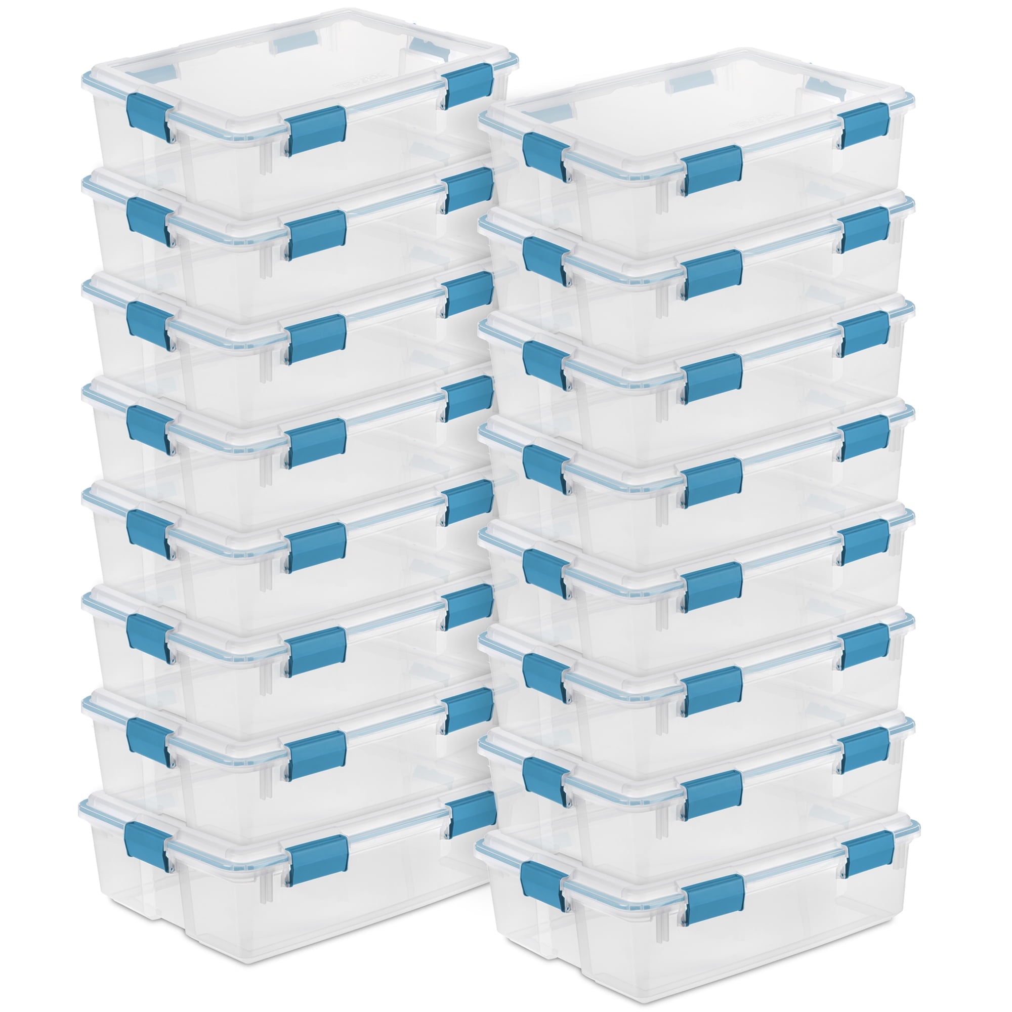7.5 Quart Clear Plastic Storage Box with Latching Lids, (6 Pack)