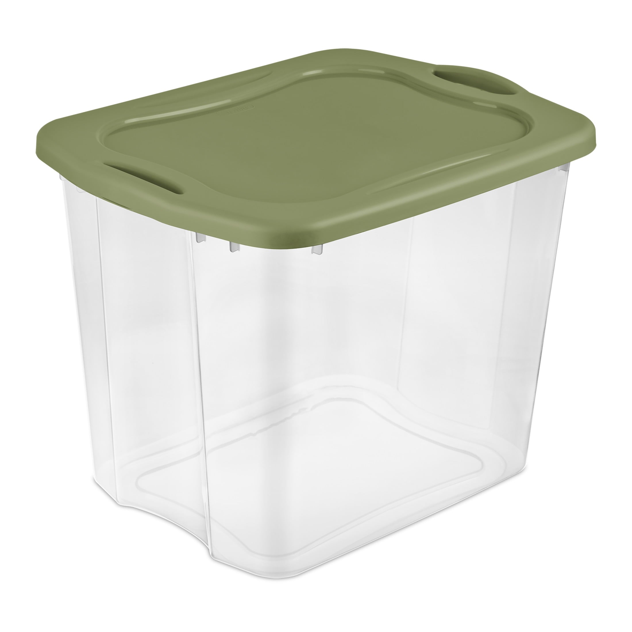 EZ Carry 95 Quart Extra-Large Storage Bin, Clear Plastic Storage Container with Full-Grip Handles, Green