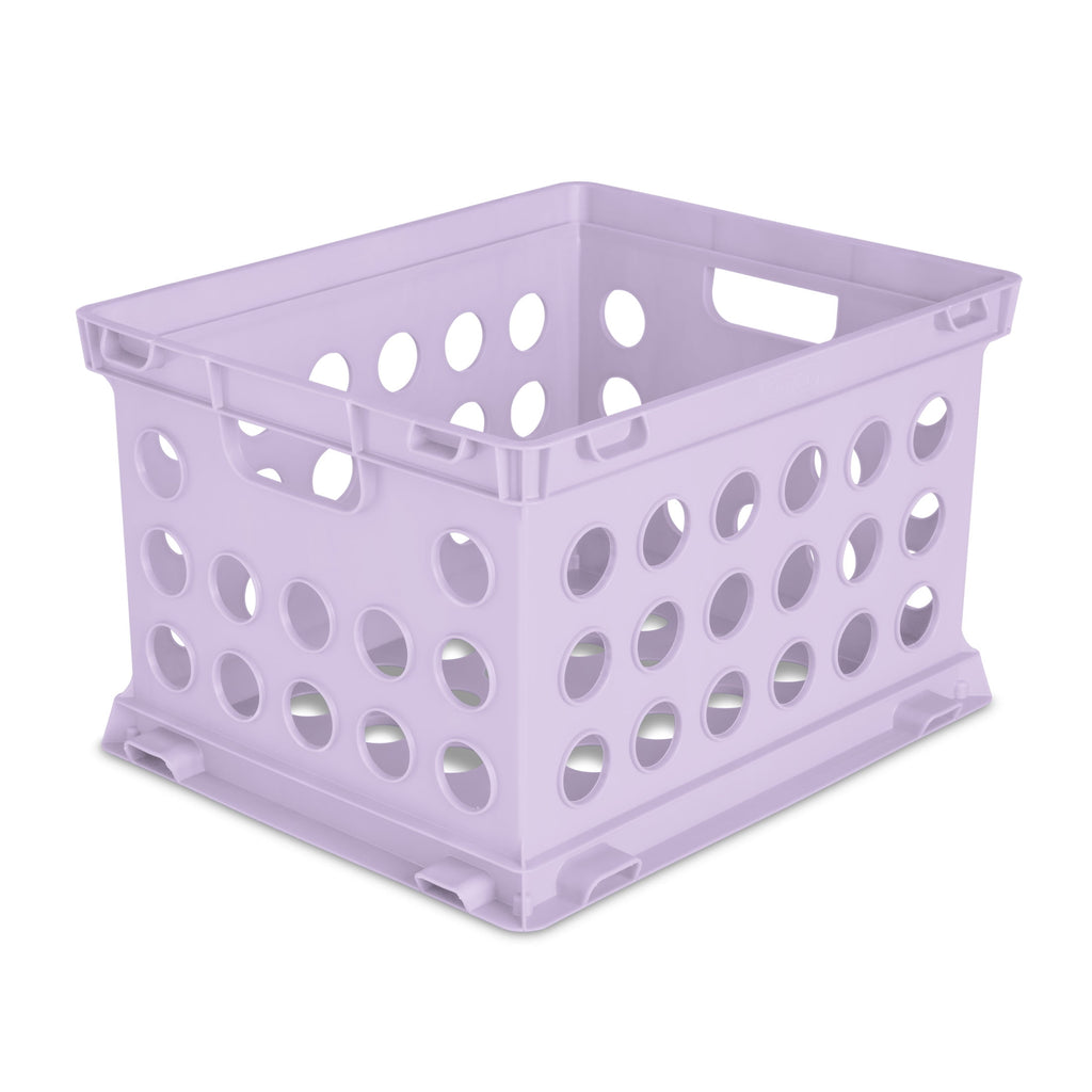 File Crate, Versatile Plastic Bin with Handles, Letter or Legal File Storage, Black, Standard Size