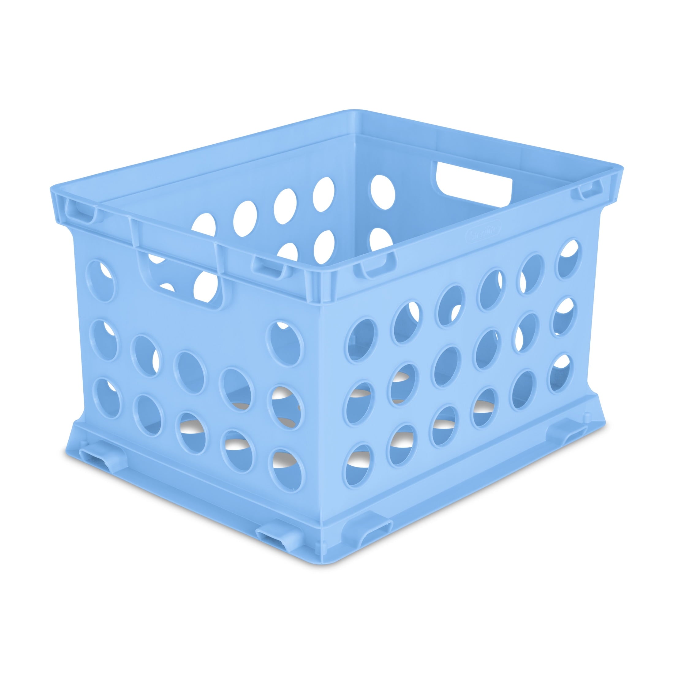 File Crate, Versatile Plastic Bin with Handles, Letter or Legal File Storage, Black, Standard Size