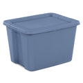 Large Storage Bin, 18 Gallon Plastic Storage Container with Snap-On Lid, Blue