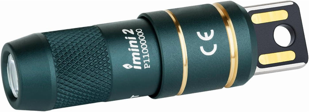 IMINI 2 EDC Rechargeable Flashlight 50 Lumens Compact and Portable Mini Light for Everyday Carry and Emergencies (OD Green)